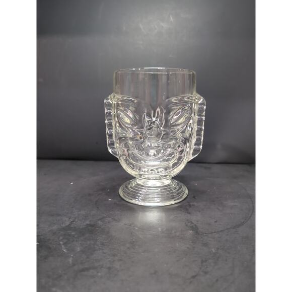 Tiki Clear Glass Mug,‎ Princess Kaiulani Mug, Happy Sad Face, Hawaii Tiki Glass - Picture 3 of 10